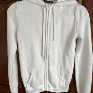 Brandy Melville zip-front hoodie, ivory, “one size fits all”